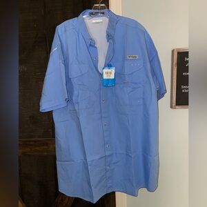 Columbia Blue Casual Button Down Shirt